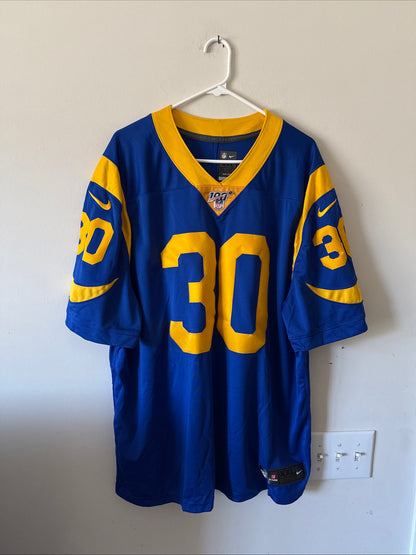 Men's Nike Todd Gurley II #30 Los Angeles Rams NFL 100 Vapor Lmtd Jersey Sz 2XL