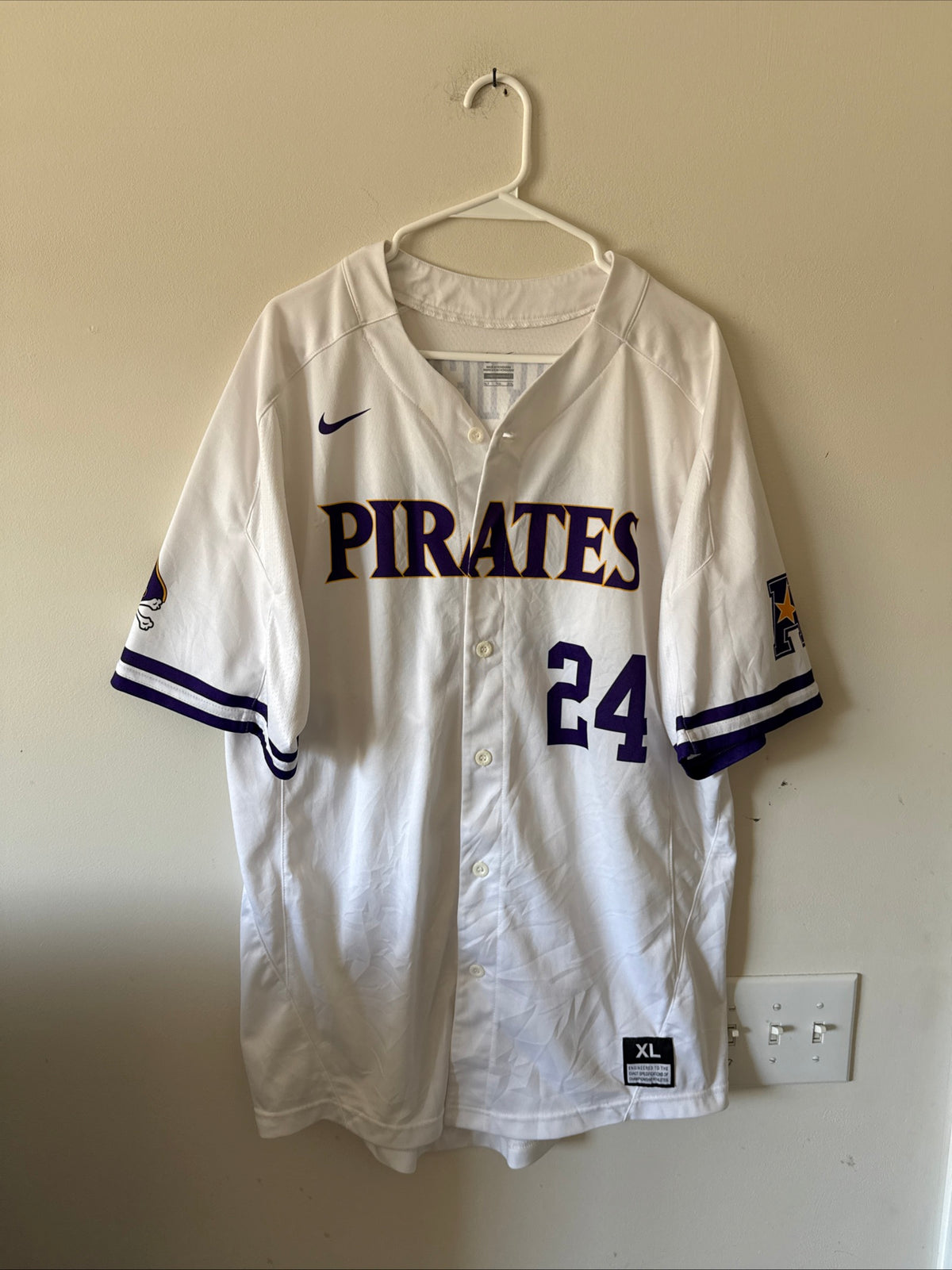 Men's Nike Justin Dirden #24 East Carolina Pirates Baseball Jersey Sz XL - RARE