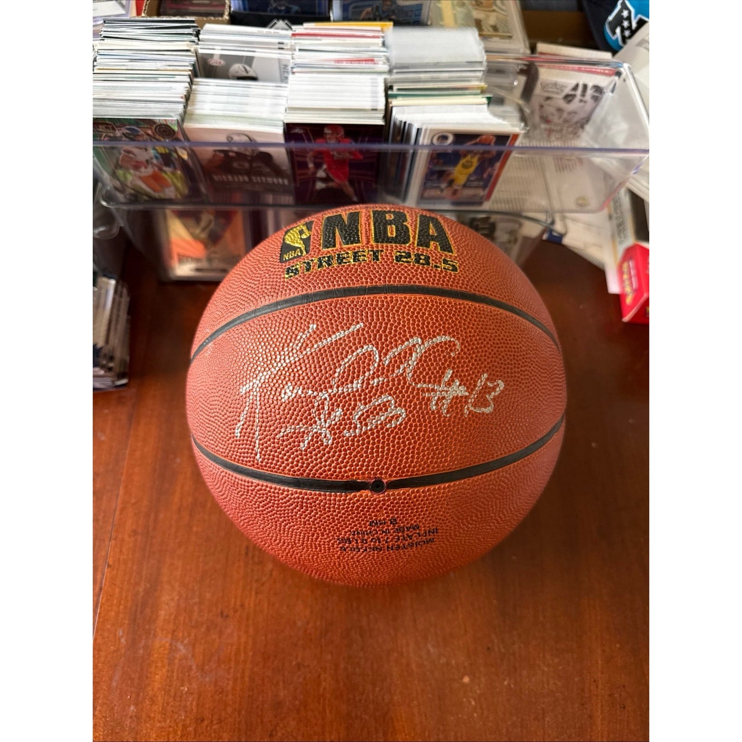Kendall Gill #13 Autographed Spalding NBA Basketball Charlotte Hornets