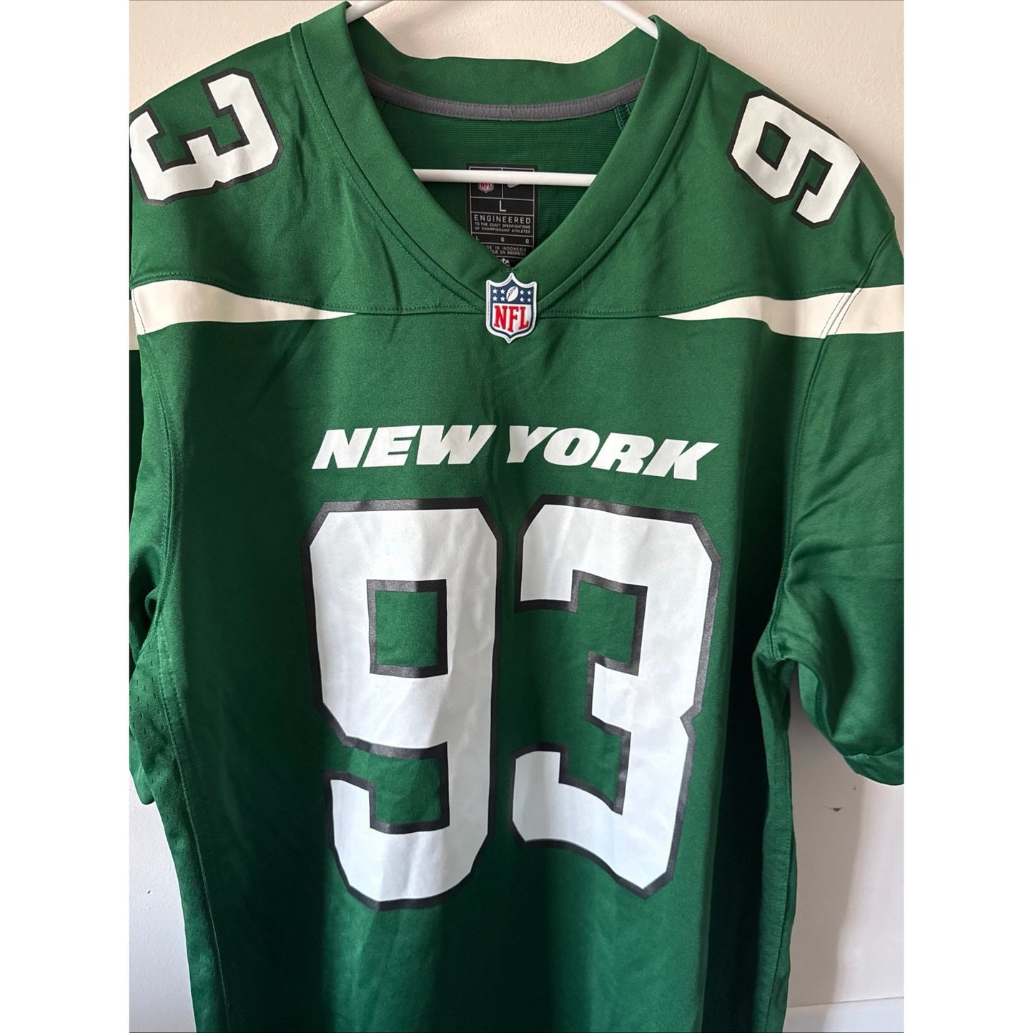 NIKE MEN’S VINTAGE NEW YORK JETS MARTY LYONS #93 JERSEY NFL SZ LARGE - GREEN