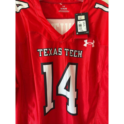 Men’s Under Armour Xavier White #14 Texas Tech Red Raiders Jersey Sz XL - NWT