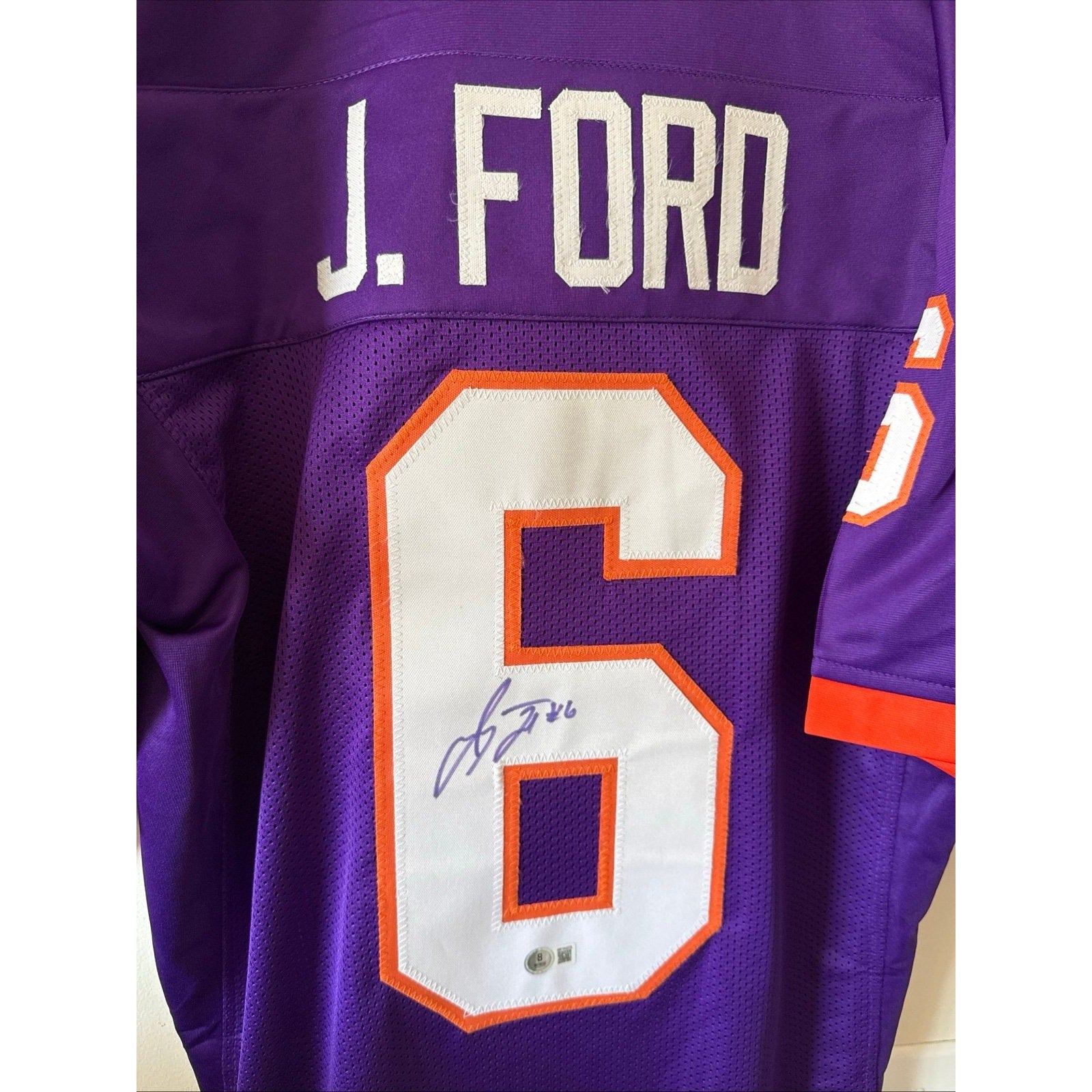 Jacoby Ford Clemson Tigers Autographed Signed Custom Jersey Beckett COA Size XL - Kyle’s Football Cards
