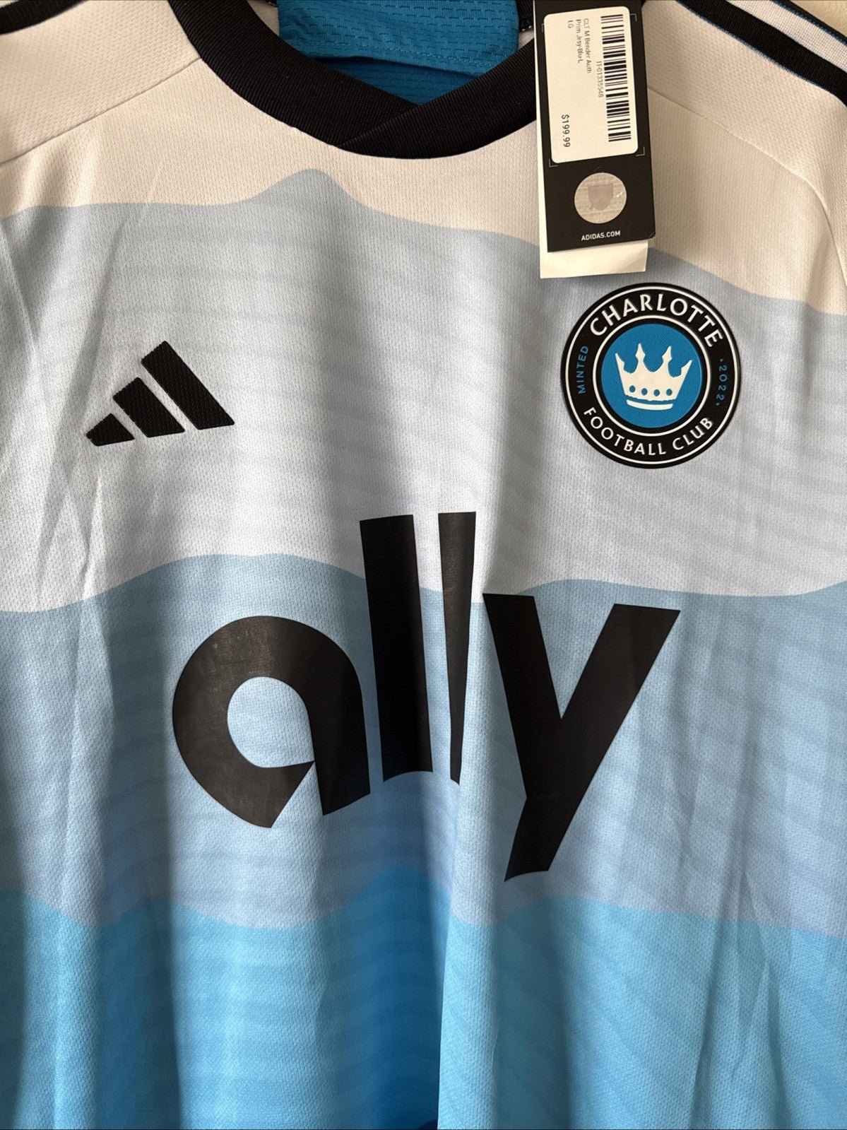 Men’s adidas Ben Bender 15 Charlotte FC 2024/25 MLS Jersey Sz L - White NWT - Kyle’s Football Cards