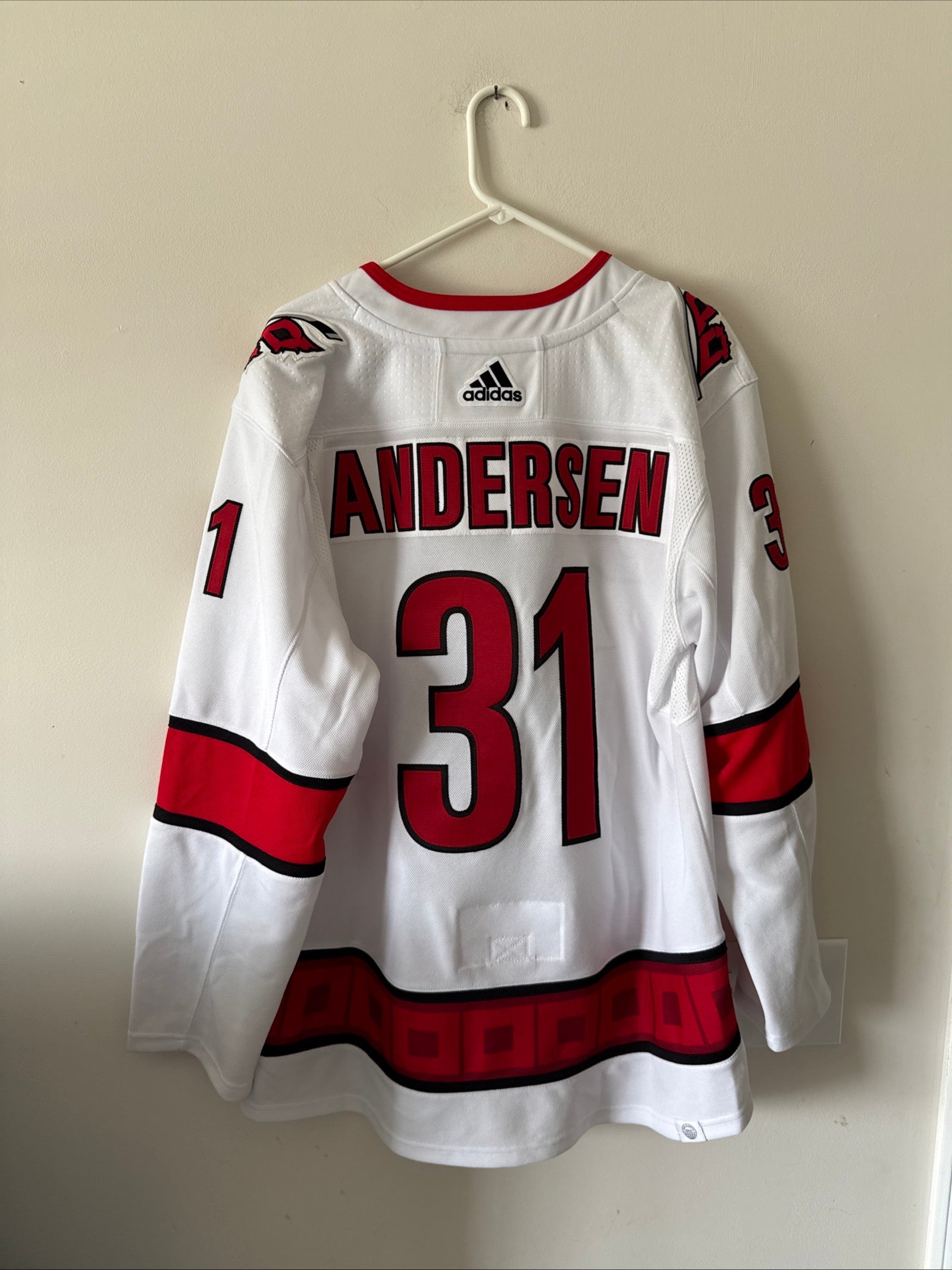 Men's adidas Frederik Andersen 31 Carolina Hurricanes Away Jersey Sz 52 - RARE - Kyle’s Football Cards