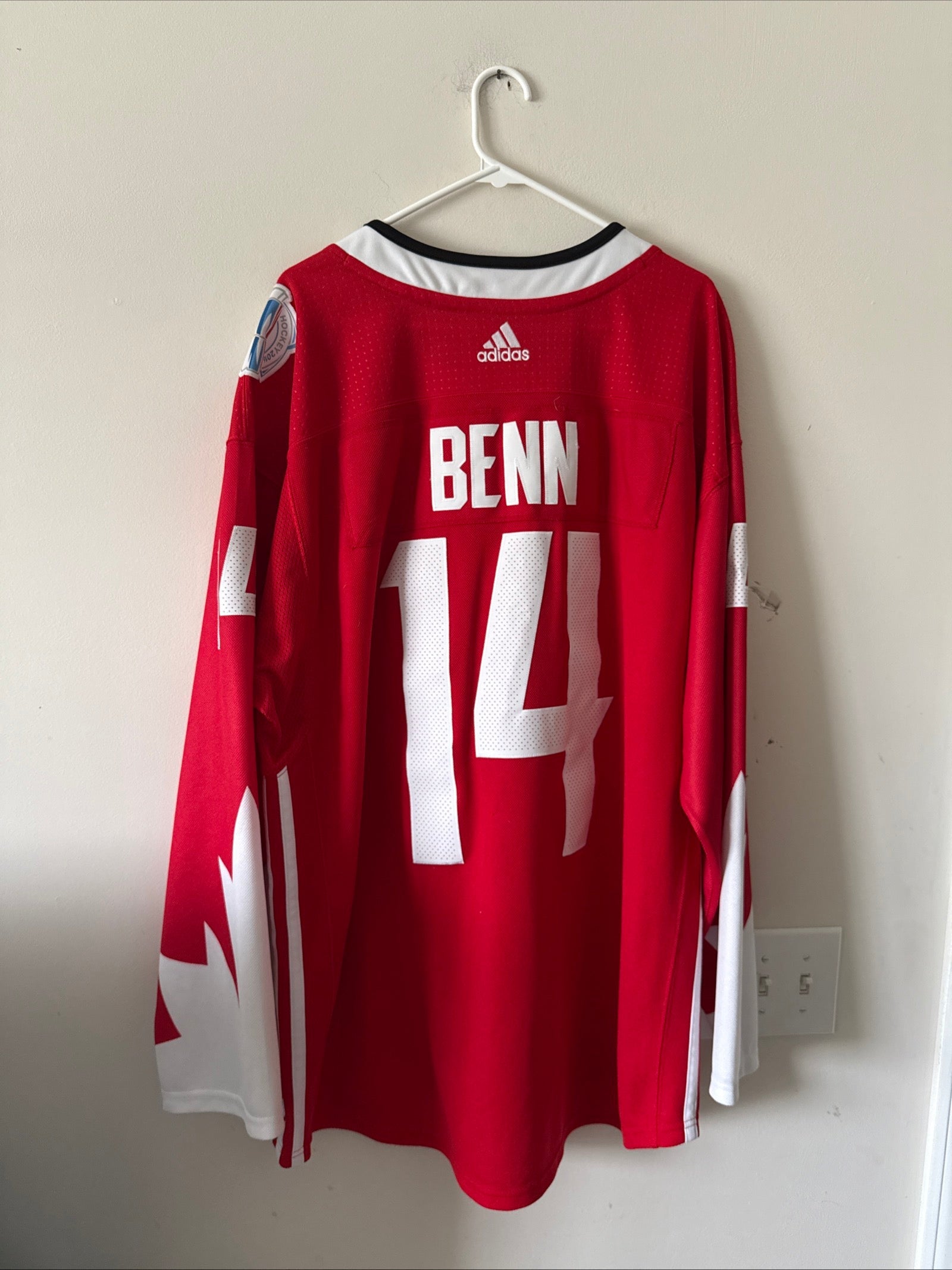 MEN’S ADIDAS JAMIE BENN 14 TEAM CANADA 2016 WORLD CUP JERSEY SZ 2XL - RED RARE - Kyle’s Football Cards