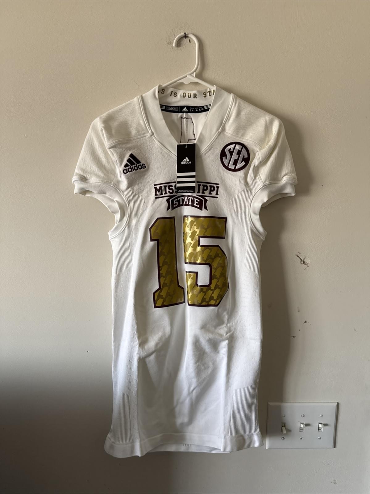 Men’s Adidas Mississipi State #15 Team Shockweb NCAA Jersey Sz XL - NWT RARE - Kyle’s Football Cards
