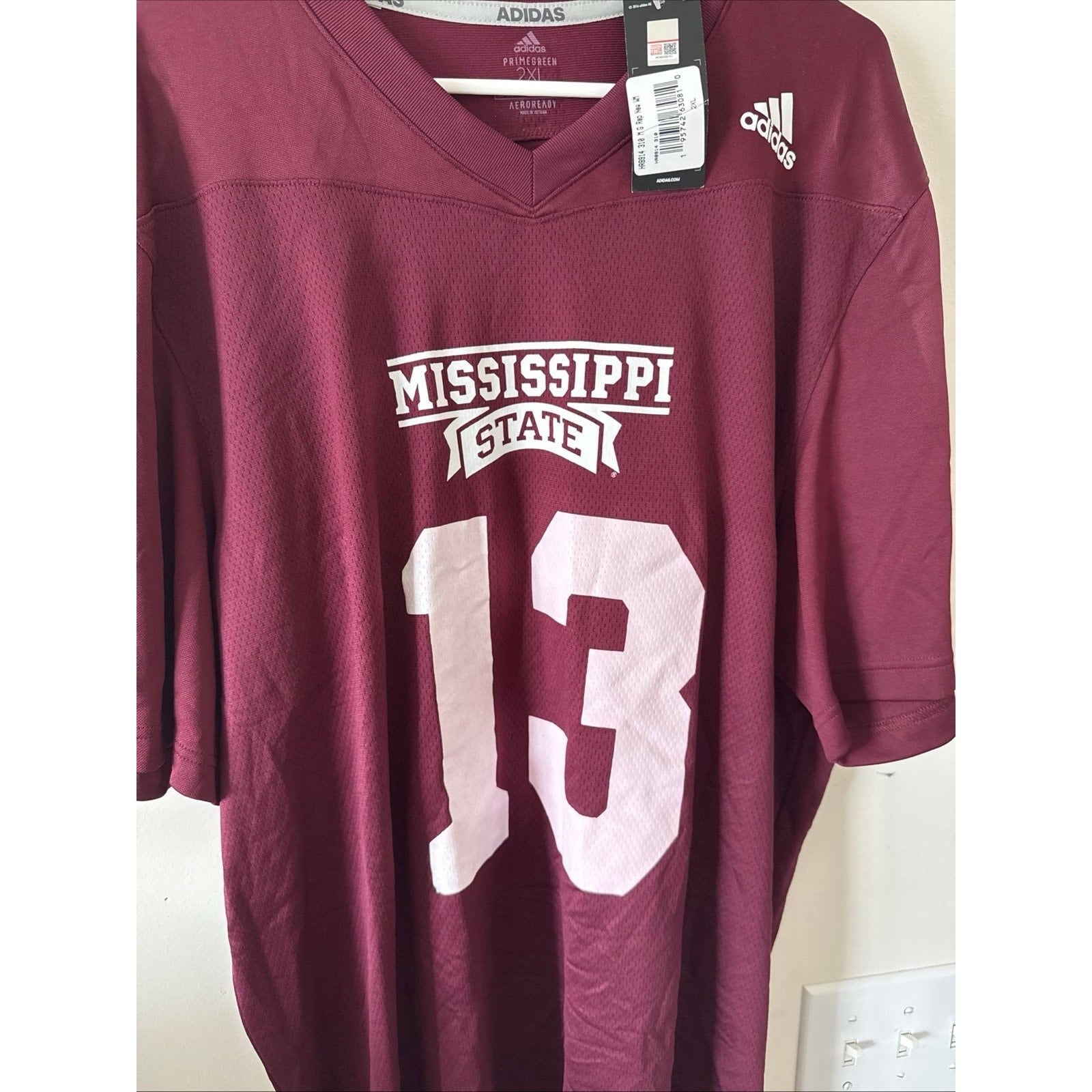 Men’s Adidas Mississippi State Bulldogs Emmanuel Forbes Jr 13 Jersey Sz 2XL NWT - Kyle’s Football Cards