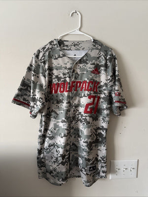 Men's adidas NC State Wolfpack #21 Replica Baseball NCAA Jersey Sz M - Camo RARE