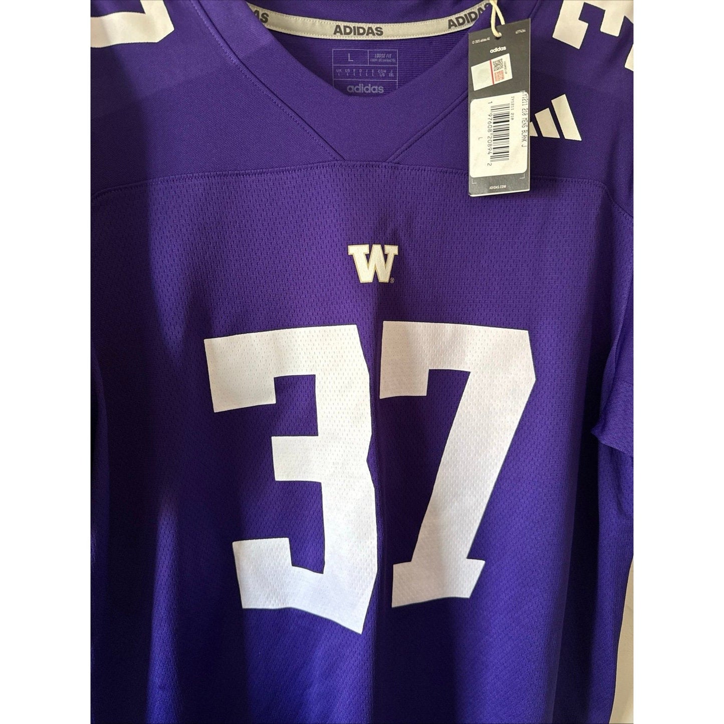Men’s Adidas Primegreen Sam Finnegan 37 Washington Huskies Jersey Sz L - NWT - Kyle’s Football Cards
