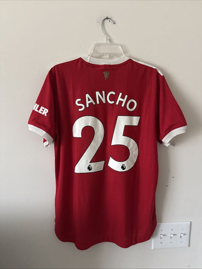 MEN’S ADIDAS SANCHO 7 MANCHESTER UNITED AUTHENTIC 2021/22 HOME JERSEY SZ XL - Kyle’s Football Cards