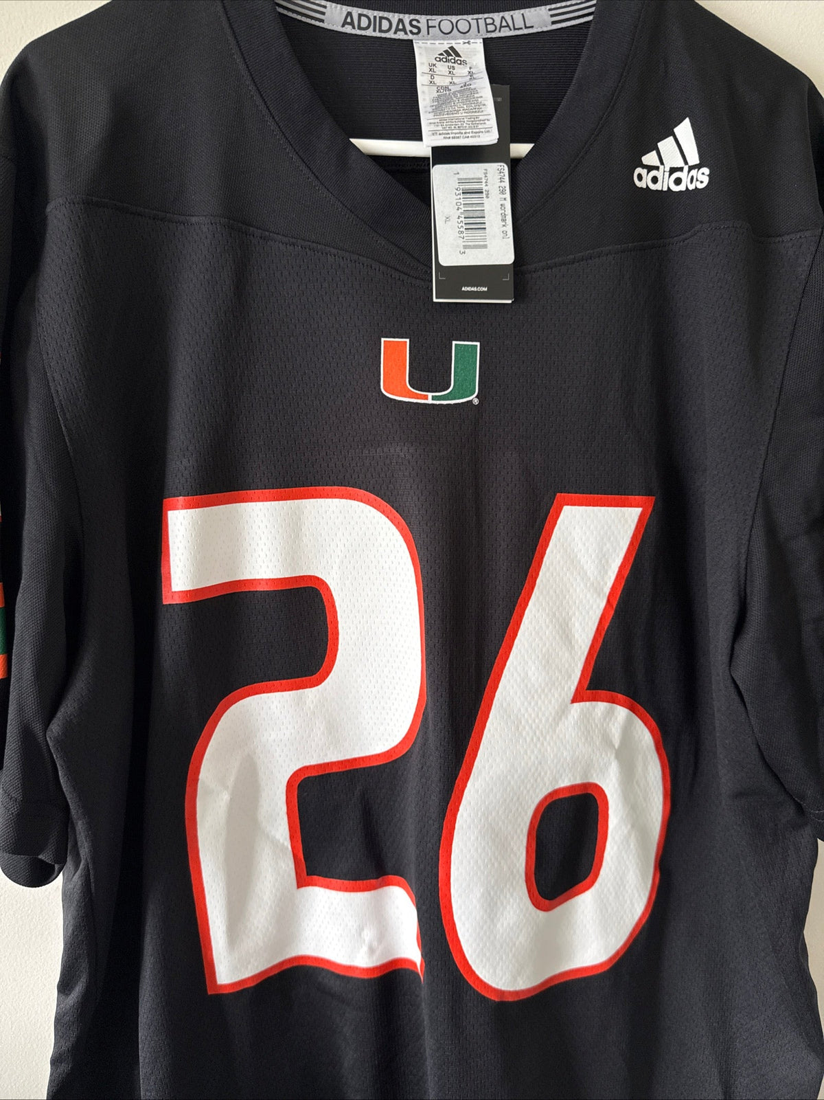 Men's adidas Sean Taylor 26 Miami Hurricanes NCAA Jersey Sz XL - NWT RARE - Kyle’s Football Cards
