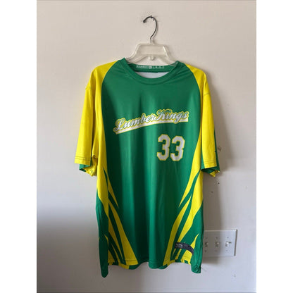 Men’s Boombah Clinton LumberKings 33 Baseball Jersey Sz XL - Green RARE - Kyle’s Football Cards