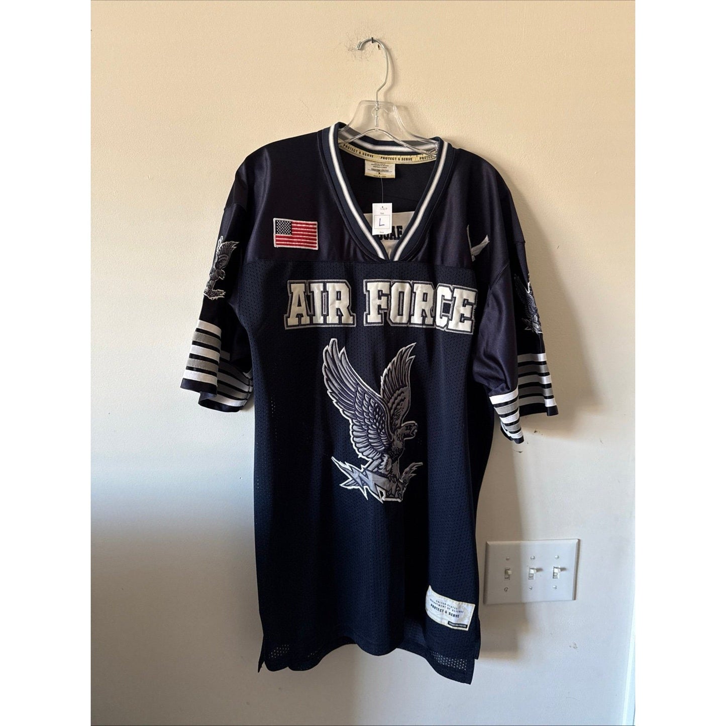 Men’s Colosseum Athletics Air Force USAF Eagle Protect & Serve Jersey Sz L - NWT - Kyle’s Football Cards