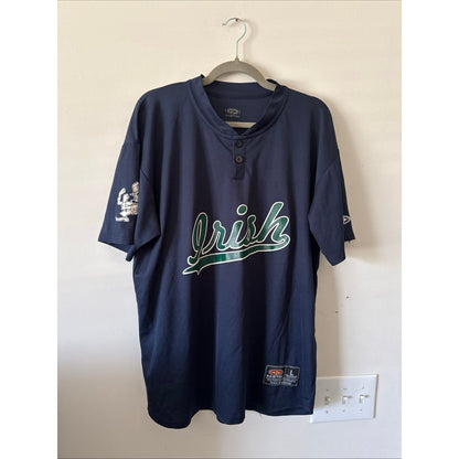 Men’s Easton Vintage Notre Dame Fighting Irish 37 Blue Baseball Jersey Sz L - Kyle’s Football Cards