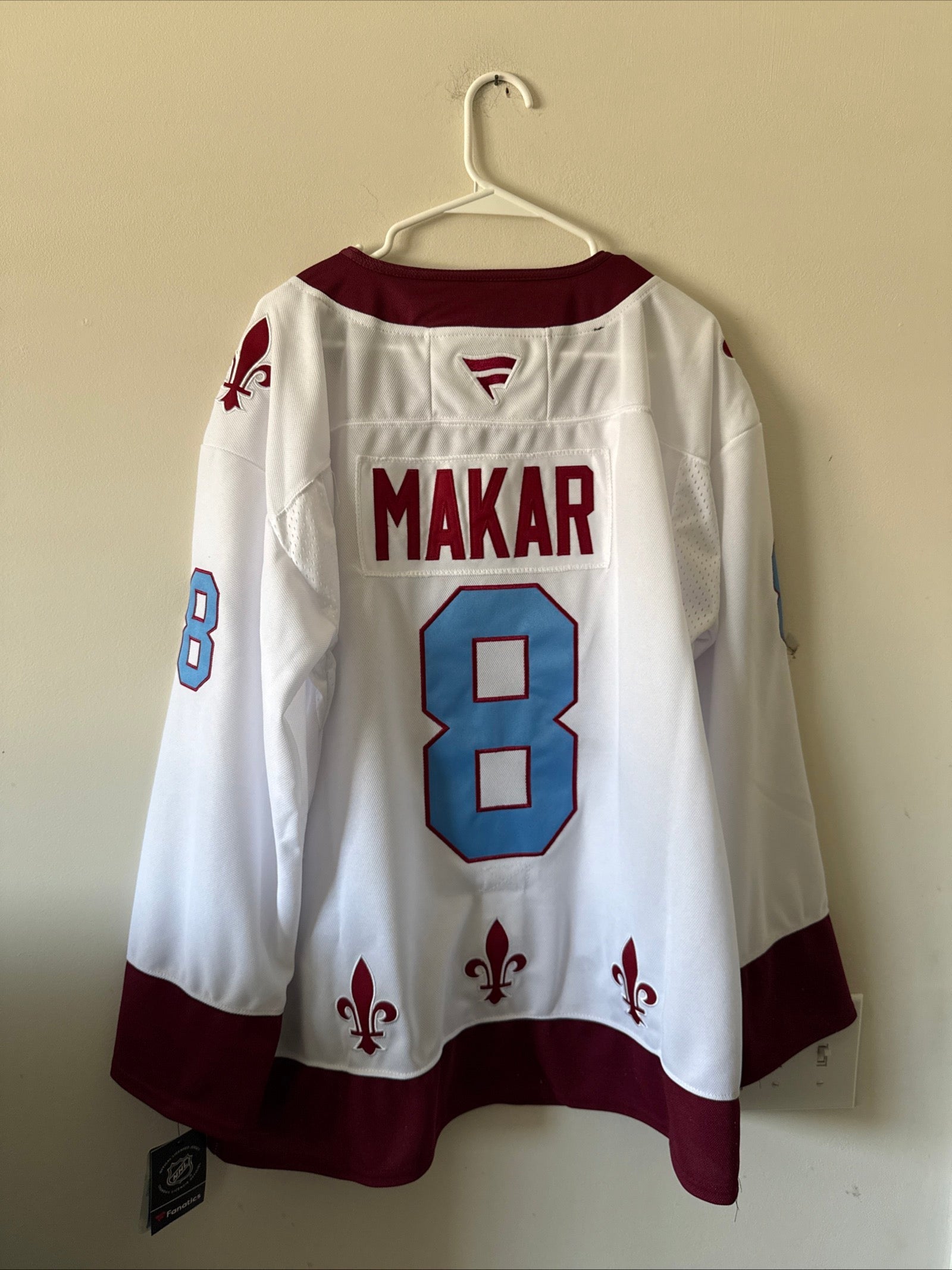 Men’s Fanatics Cale Makar 8 Quebec Nordiques Reverse Retro Jersey Sz 54 - RARE - Kyle’s Football Cards