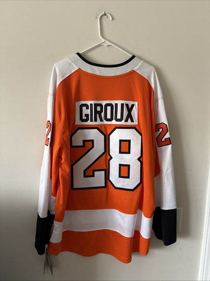 Men’s Fanatics Claude Giroux 28 Philadelphia Flyers Jersey Sz XL - Orange NWT - Kyle’s Football Cards