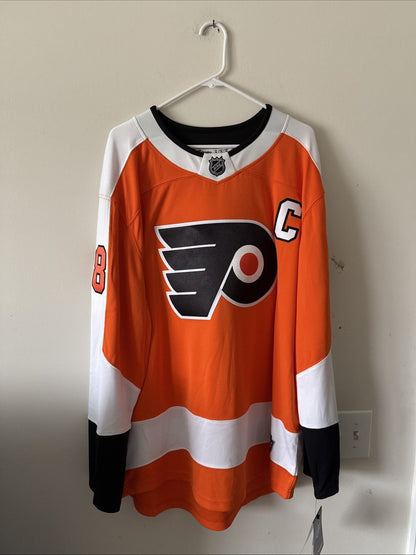 Men’s Fanatics Claude Giroux 28 Philadelphia Flyers Jersey Sz XL - Orange NWT - Kyle’s Football Cards