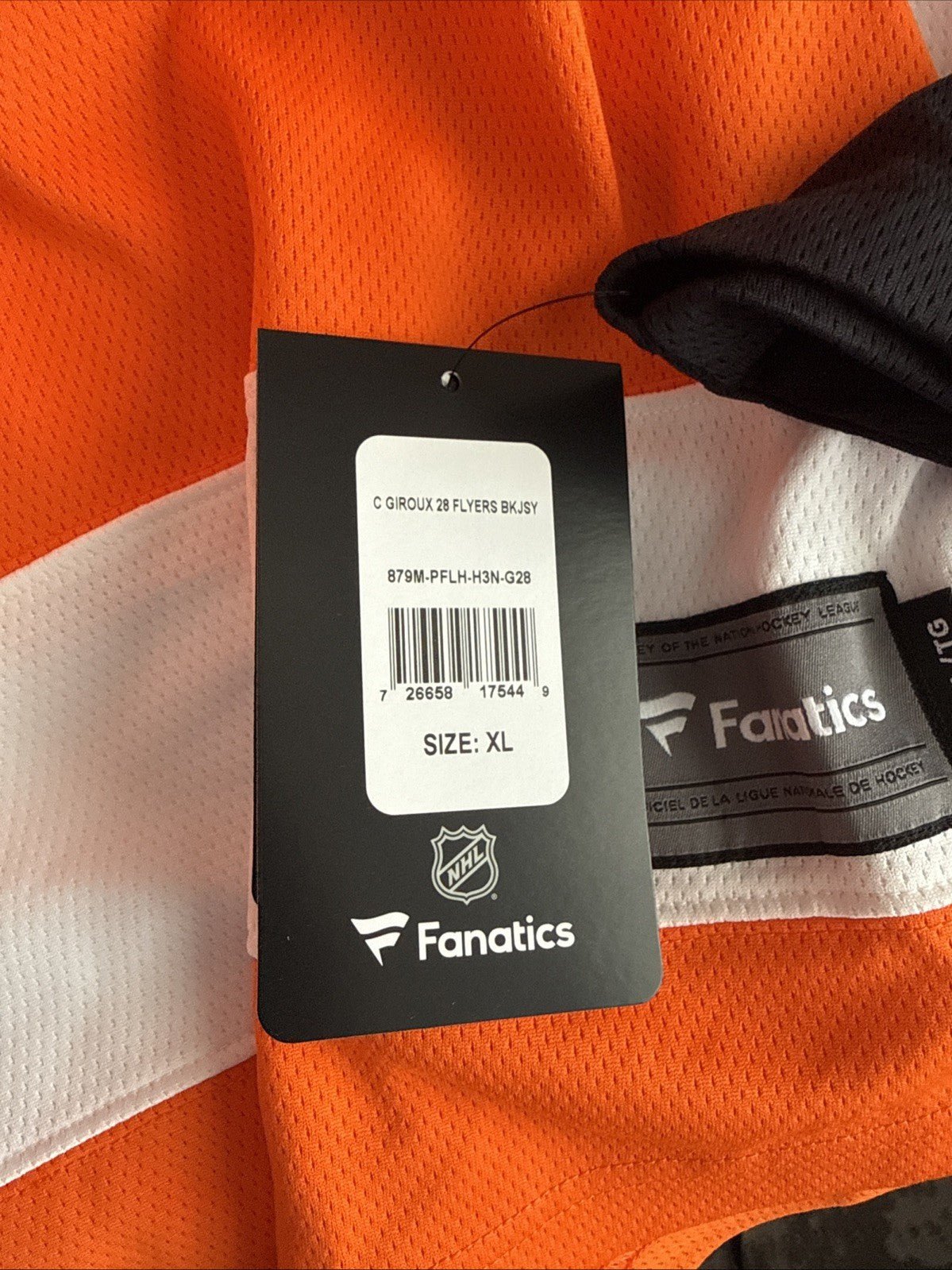 Men’s Fanatics Claude Giroux 28 Philadelphia Flyers Jersey Sz XL - Orange NWT - Kyle’s Football Cards