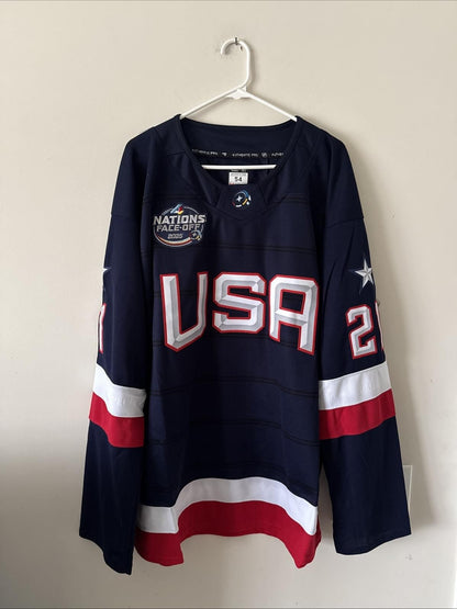 Men’s Fanatics Dylan Larkin #21 Team USA 4 Nations Faceoff Jersey Sz 54 RARE - Kyle’s Football Cards