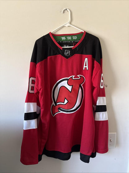 Men’s Fanatics Jack Hughes #86 New Jersey Devils Home Jersey Sz 56 - Red RARE - Kyle’s Football Cards