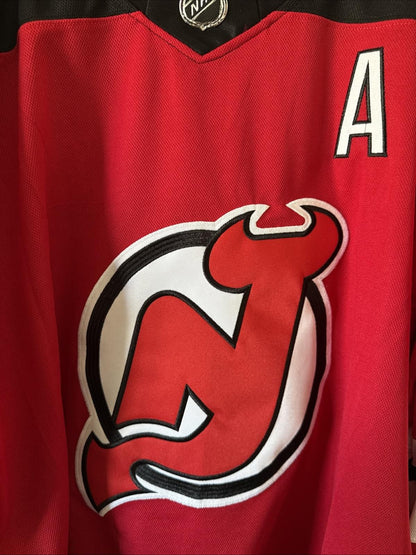Men’s Fanatics Jack Hughes #86 New Jersey Devils Home Jersey Sz 56 - Red RARE - Kyle’s Football Cards