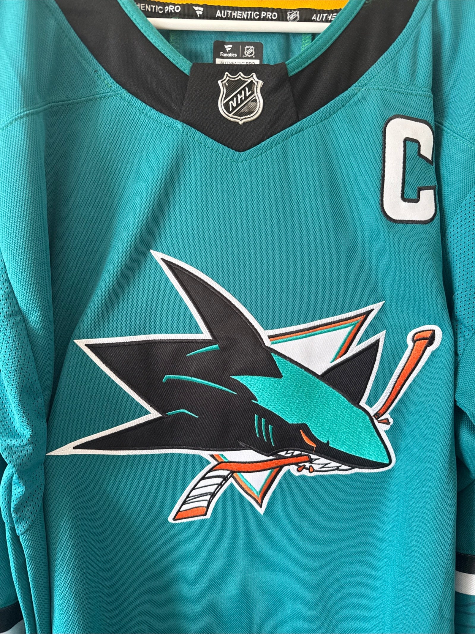 Men's Fanatics Logan Couture 39 SJ Sharks 30th Anniversary Jersey Sz 54 - RARE - Kyle’s Football Cards