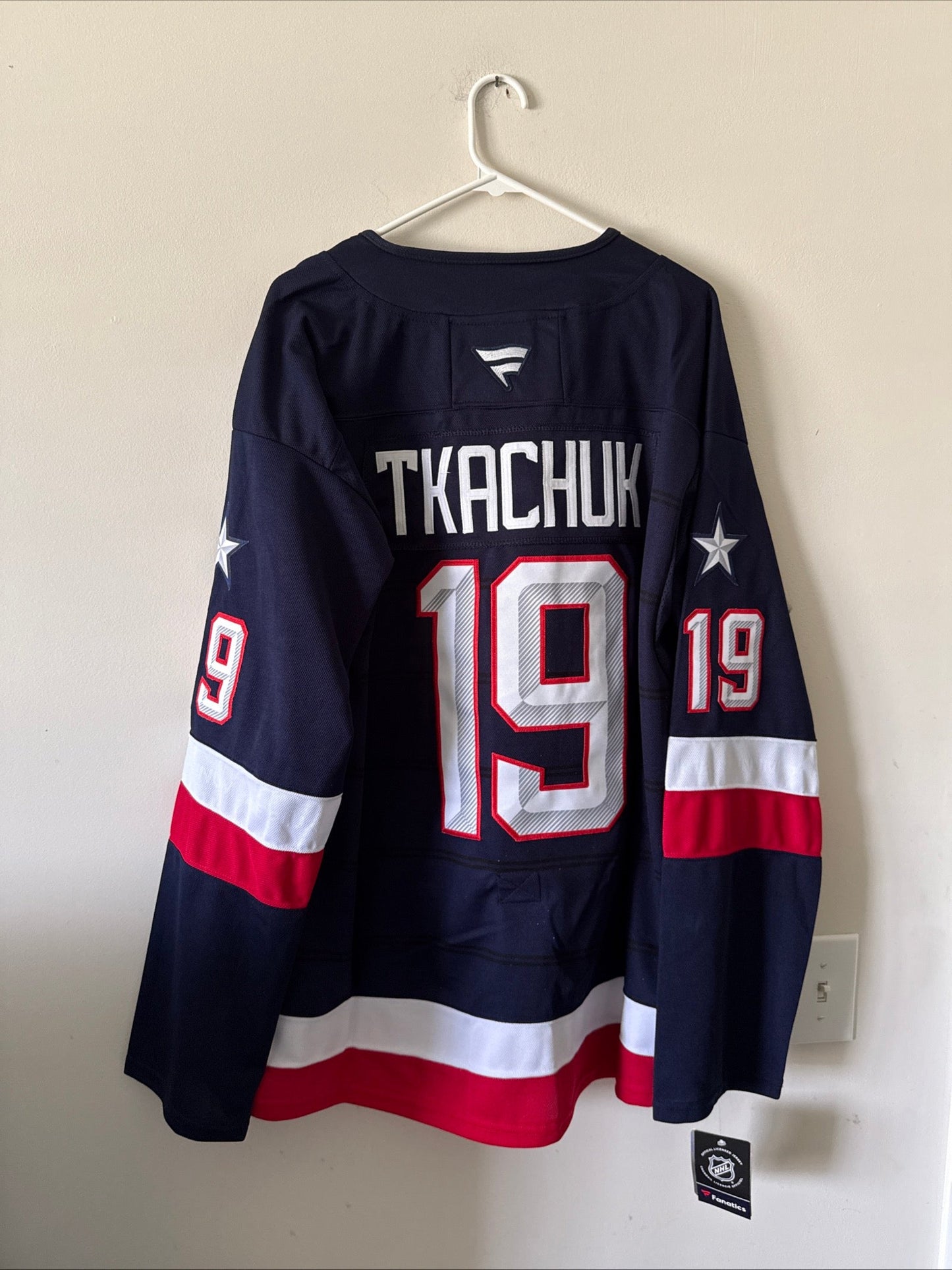 Men’s Fanatics Matthew Tkachuk 19 Team USA 4 Nations Face-Off Jersey Sz 52 RARE - Kyle’s Football Cards
