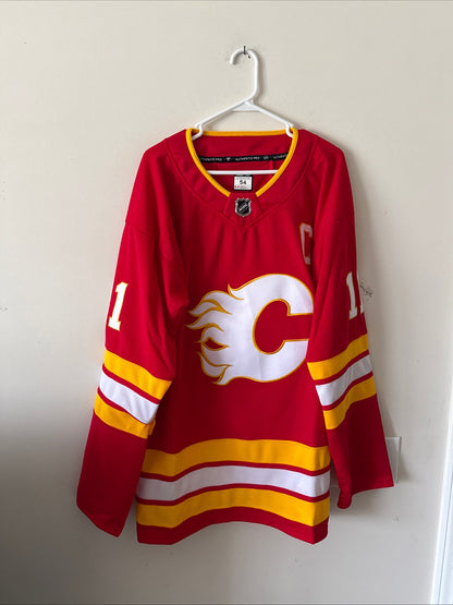 MEN’S FANATICS MIKAEL BACKLUND #11 CALGARY FLAMES HOME NHL JERSEY SZ 54 - RARE - Kyle’s Football Cards