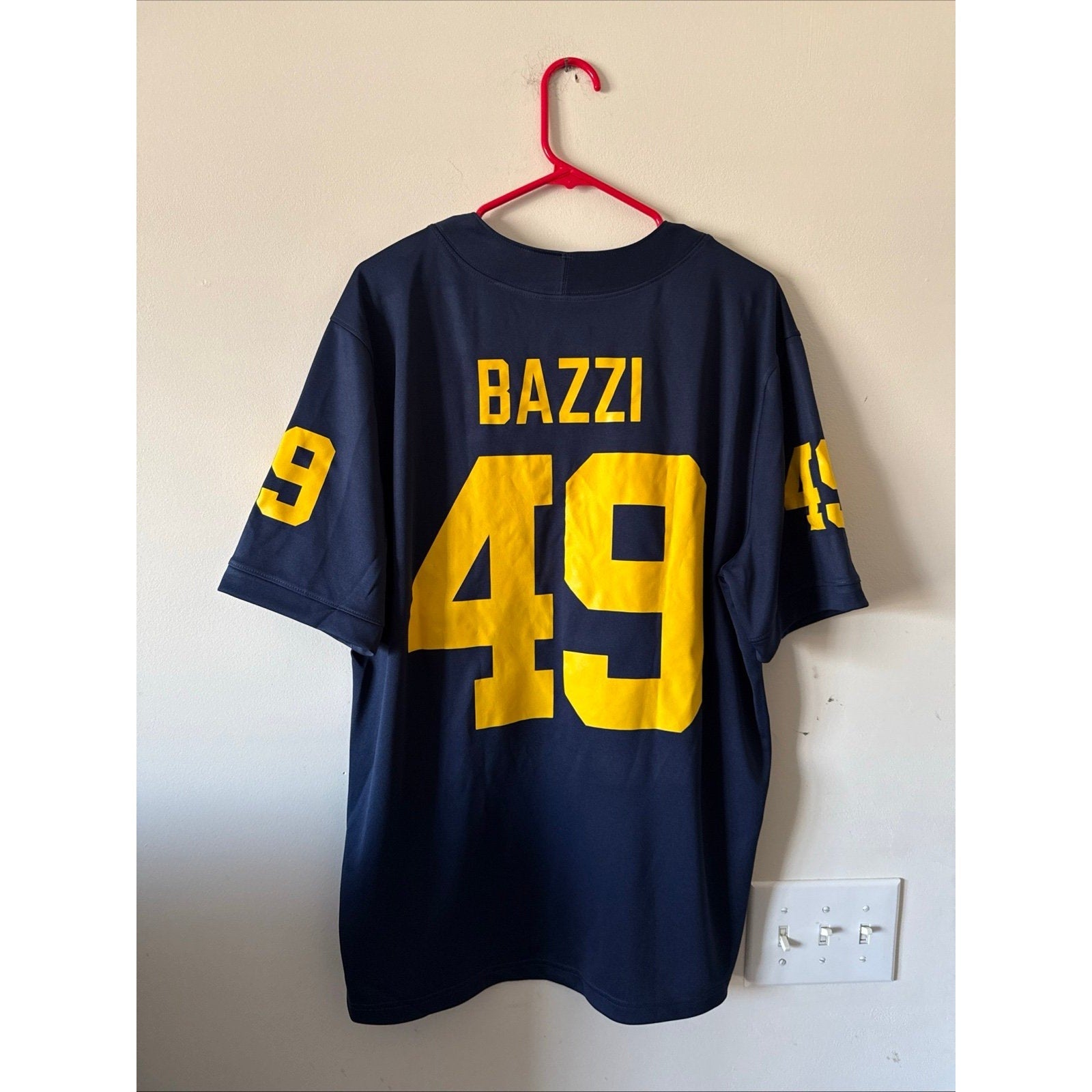 Men’s Jordan Adam Bazzi 49 Michigan Wolverines Football Jersey Sz L - Blue RARE - Kyle’s Football Cards