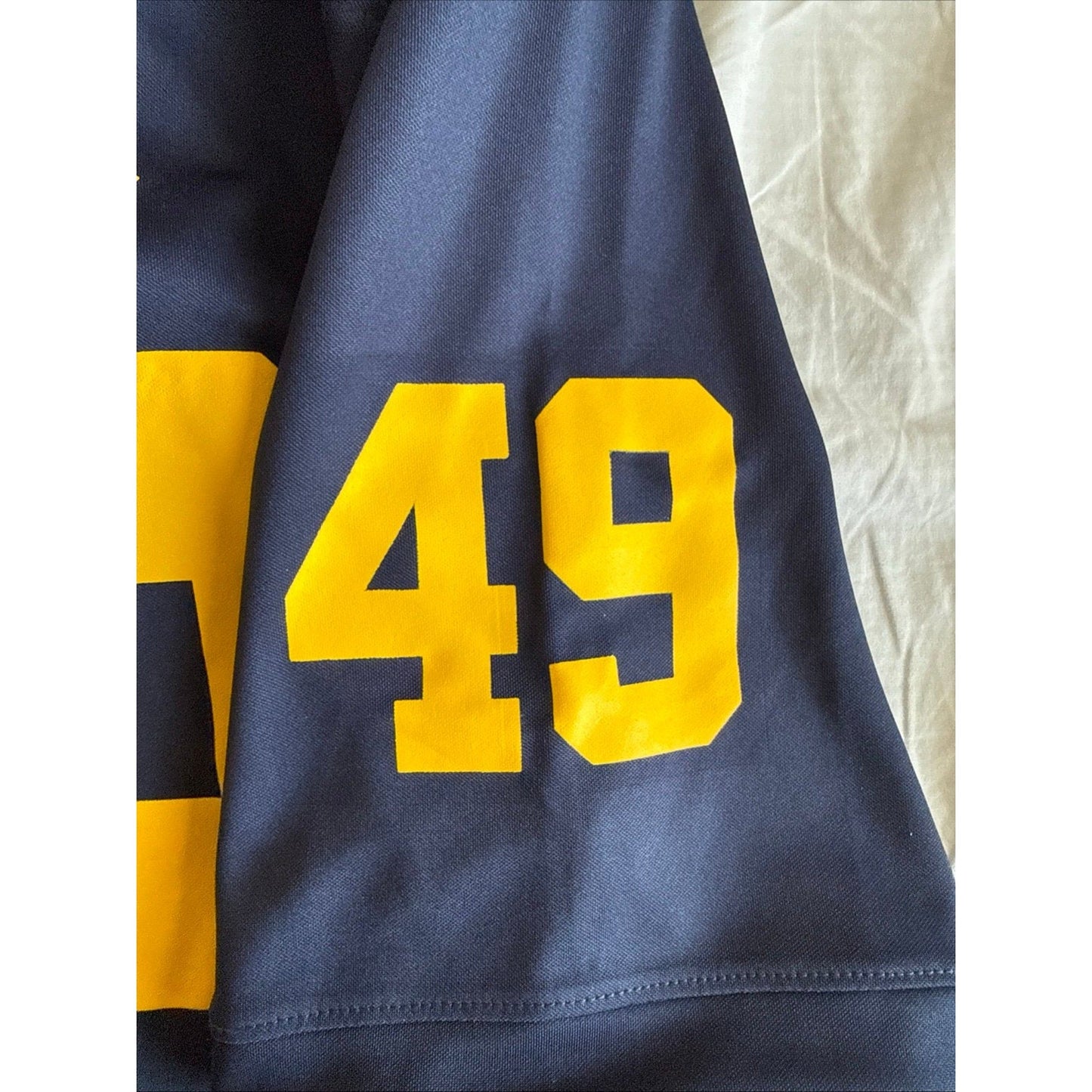 Men’s Jordan Adam Bazzi 49 Michigan Wolverines Football Jersey Sz L - Blue RARE - Kyle’s Football Cards