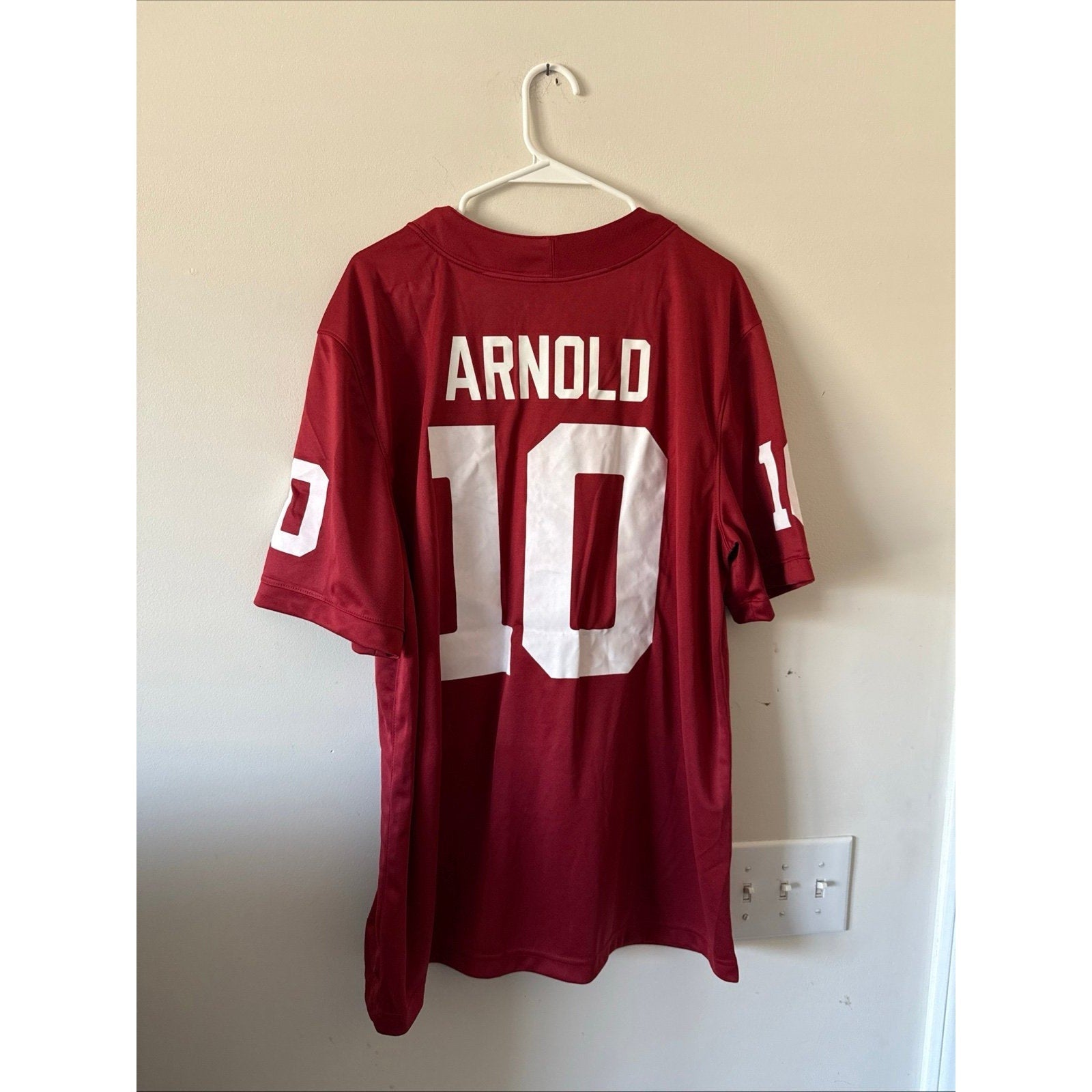 Men’s Jordan Jackson Arnold 10 Oklahoma Sooners NCAA Jersey Sz L - Maroon NWT - Kyle’s Football Cards