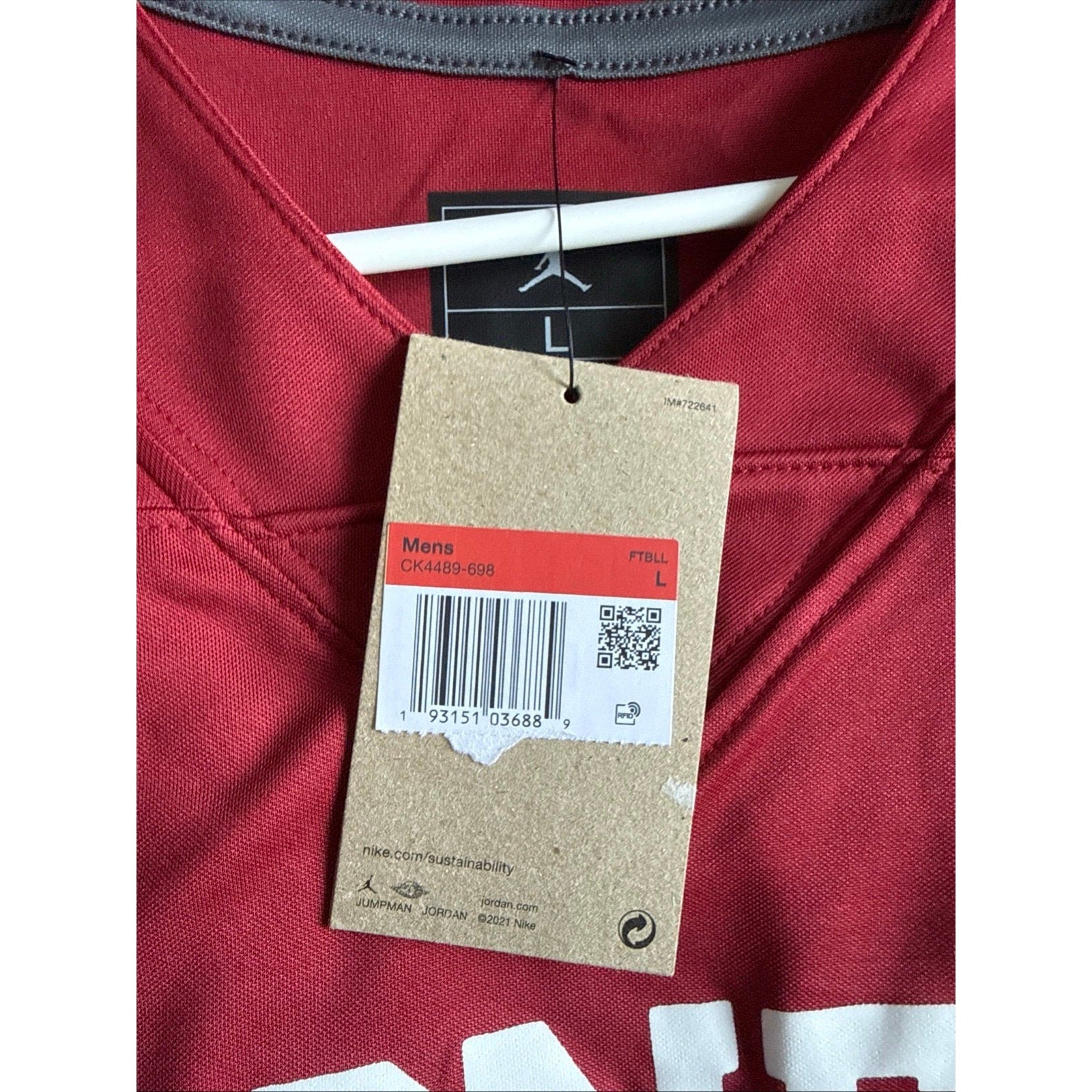 Men’s Jordan Jackson Arnold 10 Oklahoma Sooners NCAA Jersey Sz L - Maroon NWT - Kyle’s Football Cards