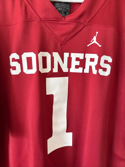 Men’s Jordan Kyler Murray 1 Oklahoma Sooners NCAA Football Jersey Sz XL - RARE - Kyle’s Football Cards