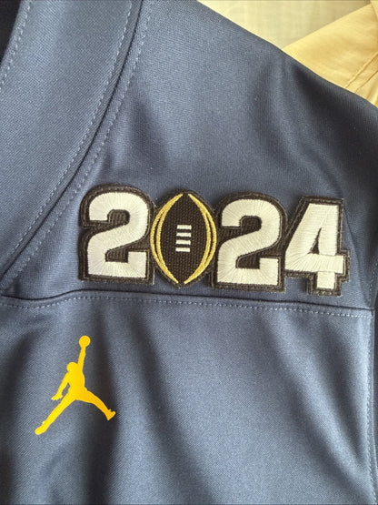 Men’s Jordan Michigan Wolverines 1 2024 Championship Jersey Sz XL - Blue RARE - Kyle’s Football Cards