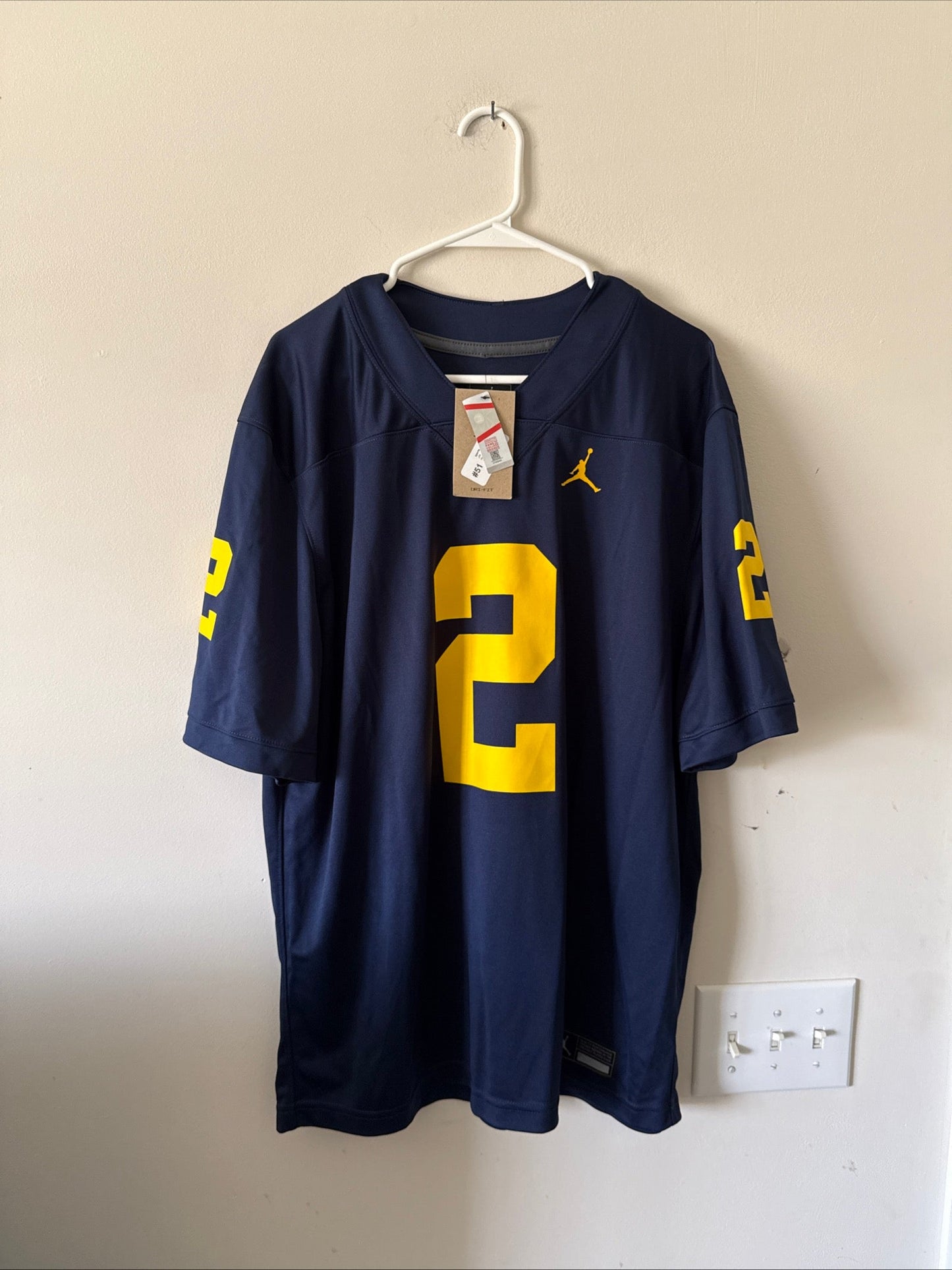 Men’s Jordan Will Johnson 2 Michigan Wolverines NCAA Jersey Sz XL - NWT RARE - Kyle’s Football Cards