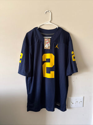 Men’s Jordan Will Johnson #2 Michigan Wolverines NCAA Jersey Sz XL - NWT RARE
