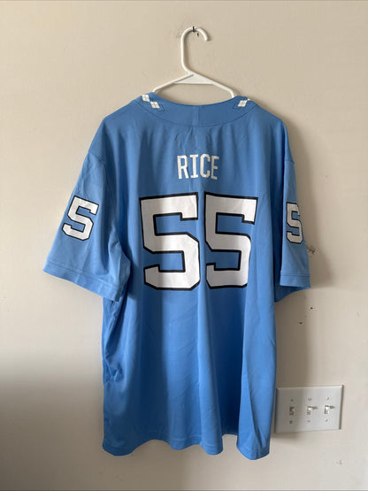 Men’s Jordan Zach Rice 55 UNC Tarheels NCAA Jersey Sz XL - Blue RARE - Kyle’s Football Cards