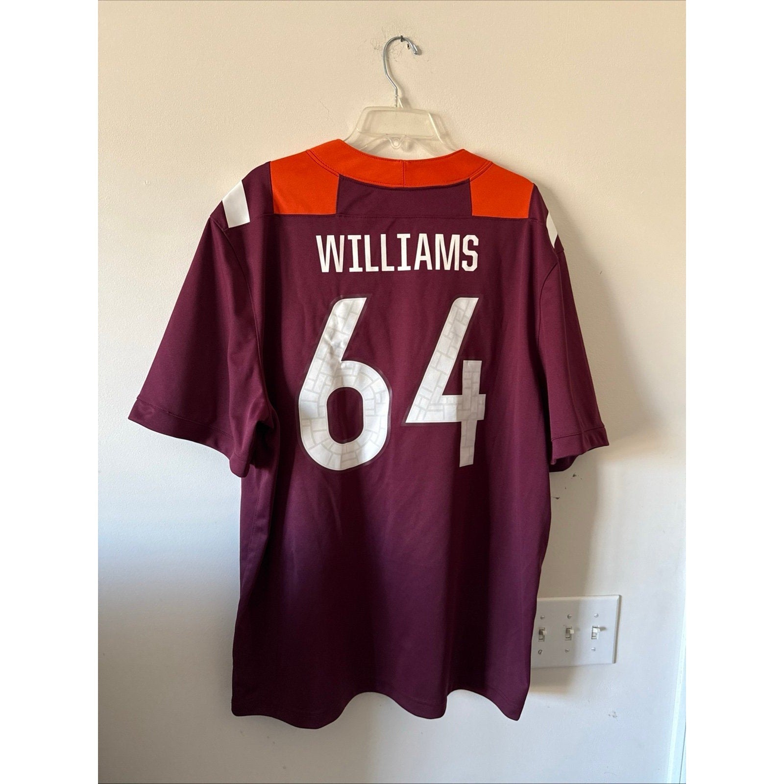 Men’s Lance Williams 64 Virginia Tech Hokies Football NCAA Jersey Sz 2XL - RARE - Kyle’s Football Cards
