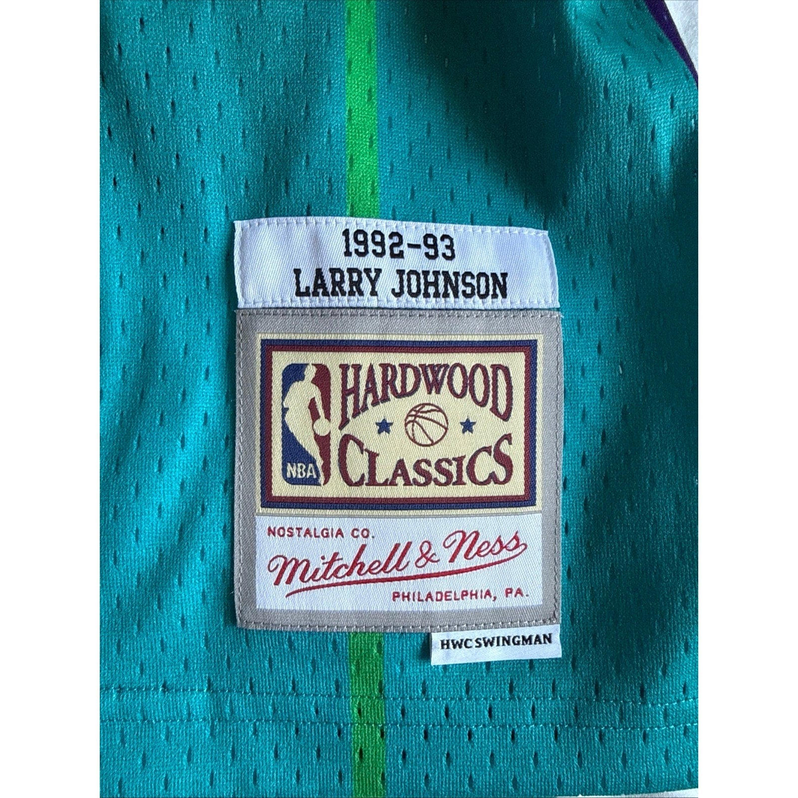 Men’s Larry Johnson 2 Charlotte Hornets Fadeaway Swingman Jersey Sz S - NWT - Kyle’s Football Cards