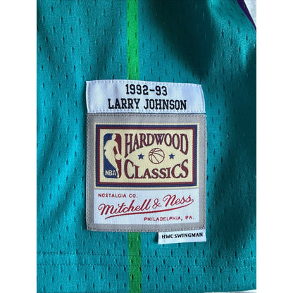 Men’s Larry Johnson 2 Charlotte Hornets Fadeaway Swingman Jersey Sz S - NWT - Kyle’s Football Cards