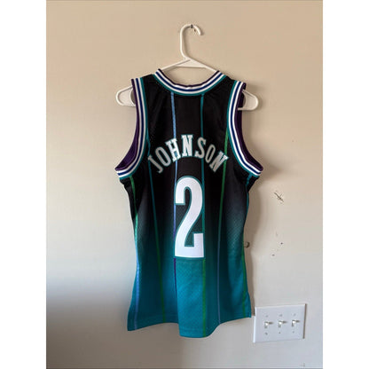 Men’s Larry Johnson 2 Charlotte Hornets Fadeaway Swingman Jersey Sz S - NWT - Kyle’s Football Cards