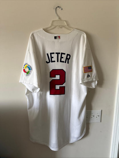 MEN’S MAJESTIC DEREK JETER #2 TEAM USA 2006 WORLD BASEBALL CLASSIC JERSEY SZ 52 - Kyle’s Football Cards