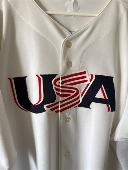 MEN’S MAJESTIC DEREK JETER #2 TEAM USA 2006 WORLD BASEBALL CLASSIC JERSEY SZ 56 - Kyle’s Football Cards