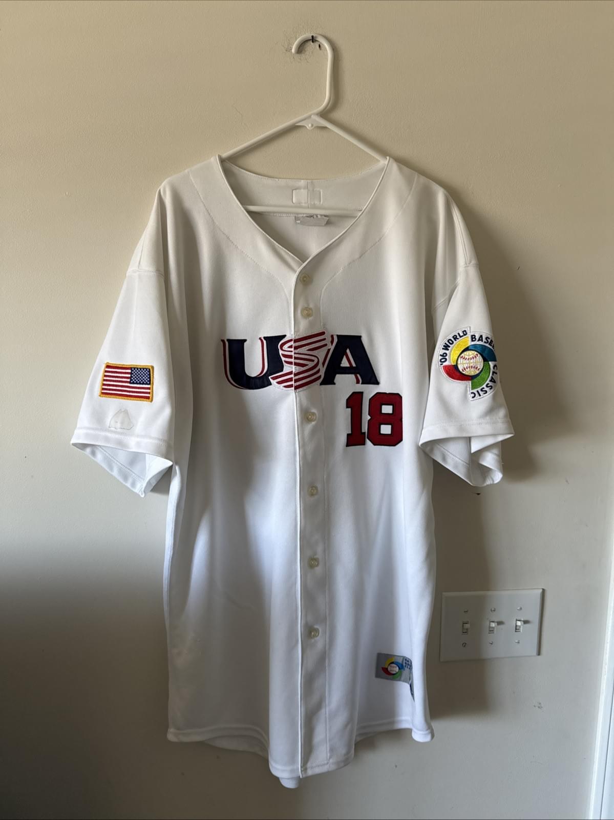 Men’s Majestic Johnny Damon #18 Team USA 2006 WBC Baseball Jersey Sz 52 - RARE - Kyle’s Football Cards