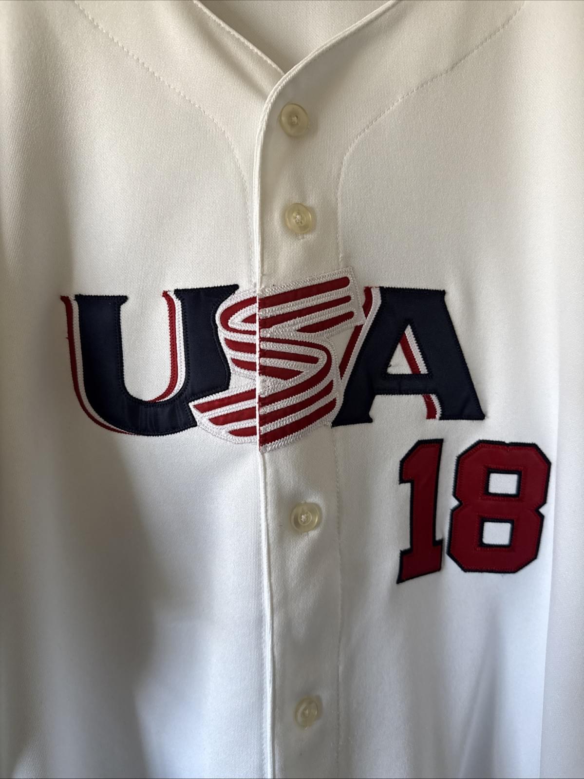 Men’s Majestic Johnny Damon #18 Team USA 2006 WBC Baseball Jersey Sz 52 - RARE - Kyle’s Football Cards