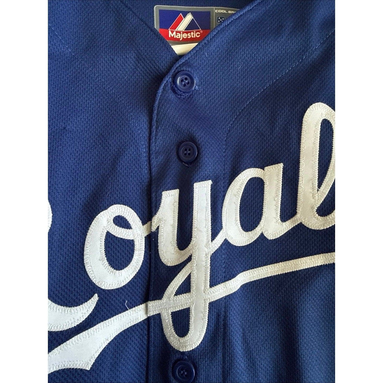 Men’s Majestic Tim Collins 55 Kansas City Royals Little League Jersey Sz L - Kyle’s Football Cards