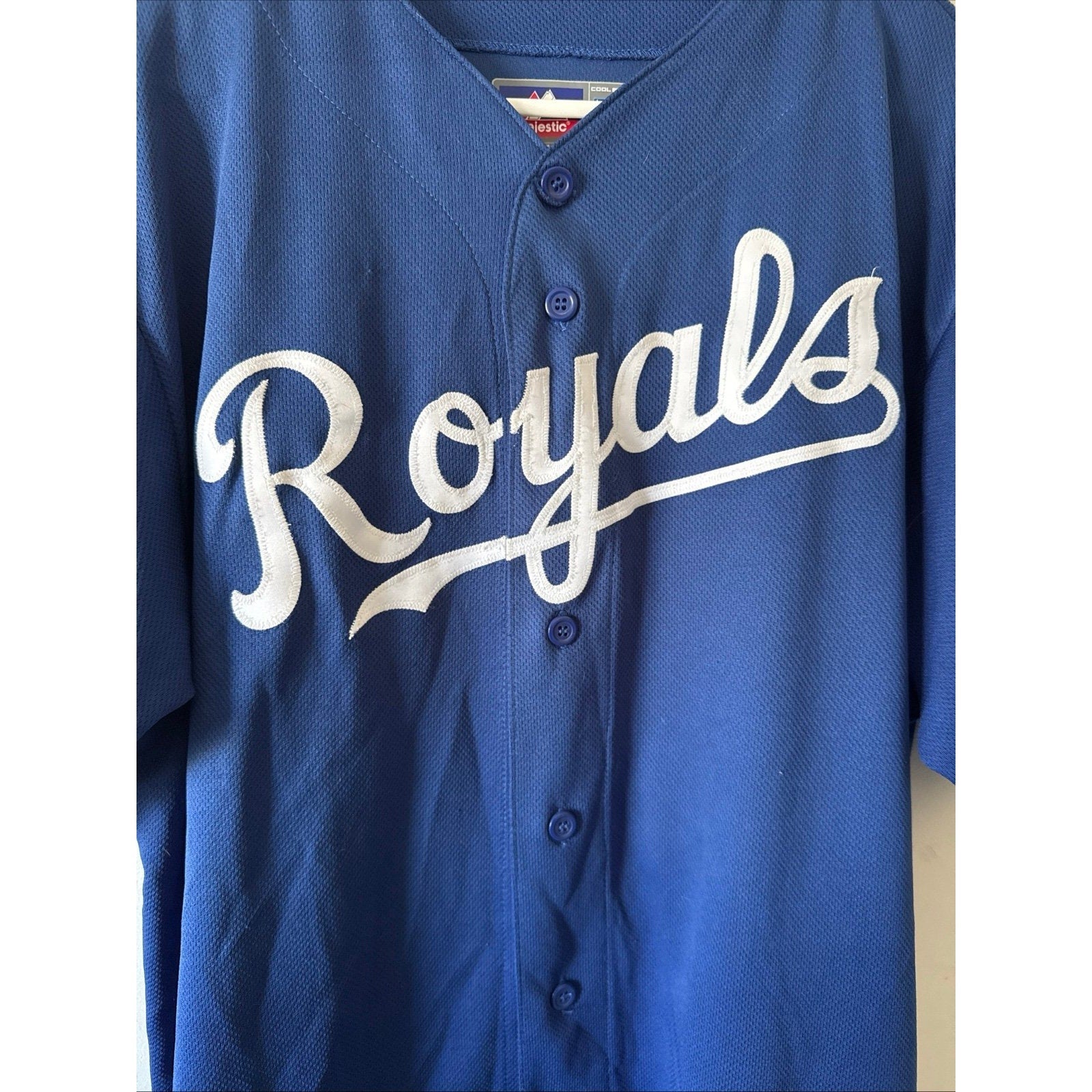 Men’s Majestic Tim Collins 55 Kansas City Royals Little League Jersey Sz L - Kyle’s Football Cards