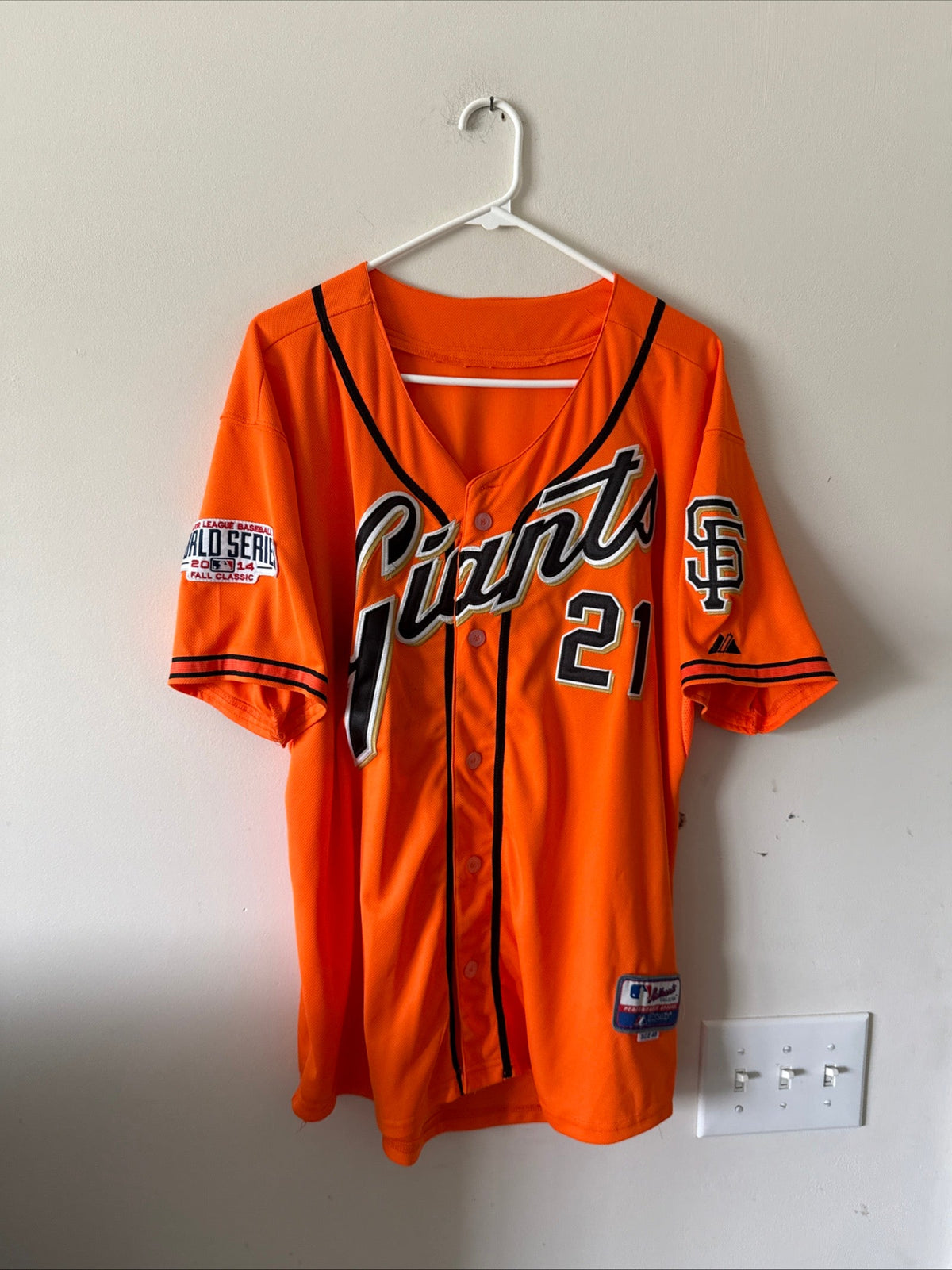 Men's Majestic Tony Abreu 21 SF Giants 2014 World Series Jersey Sz 48 - RARE - Kyle’s Football Cards