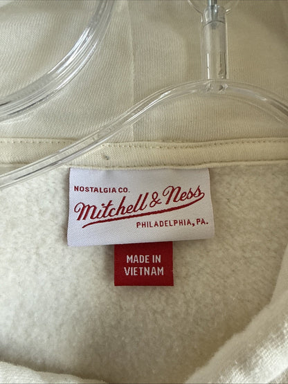 Men’s Mitchell & Ness Hartford Whalers Cream Walk - Off Fleece Hoodie Sz L - RARE - Kyle’s Football Cards