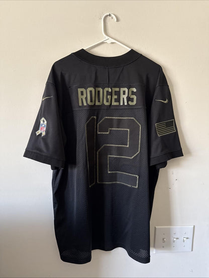 Men's Nike Aaron Rodgers #12 GB Packers 2020 Salute to Service Lmtd Jersey Sz XL - Kyle’s Football Cards